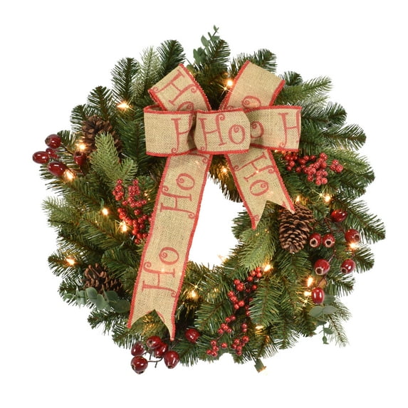 Puleo International 24" Pre-Lit Decorated wreath