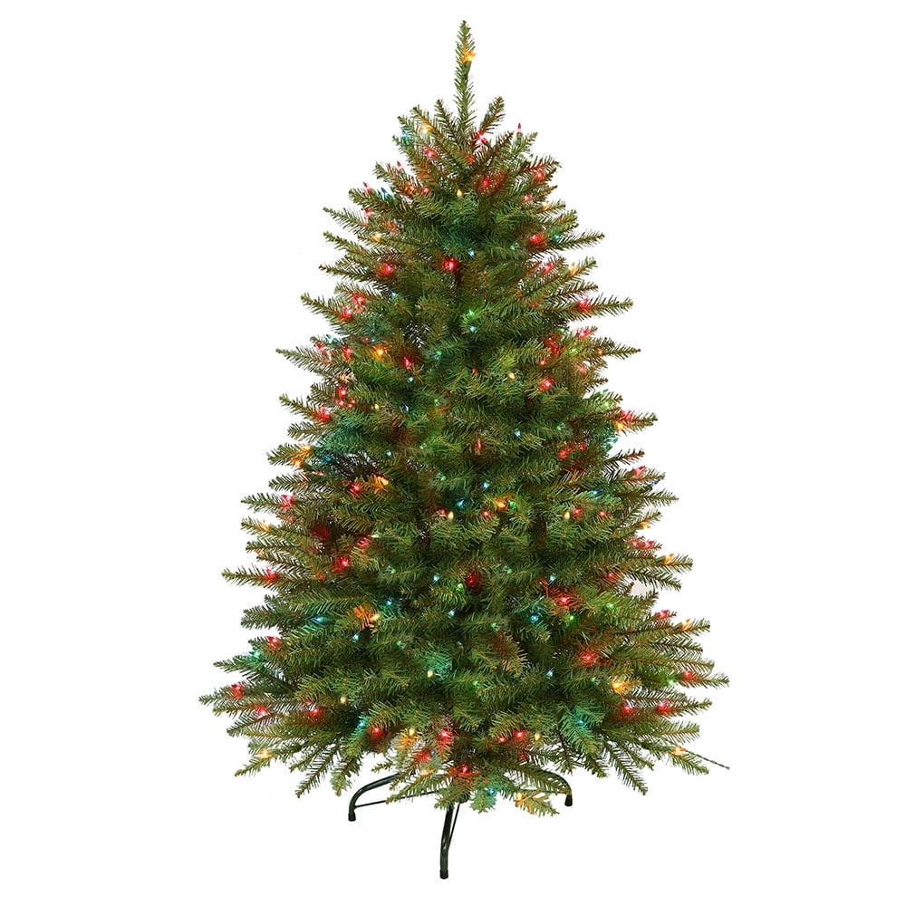4.5-Foot Pre-Lit Fraser Fir Artificial Christmas Tree with Multi-Color Lights