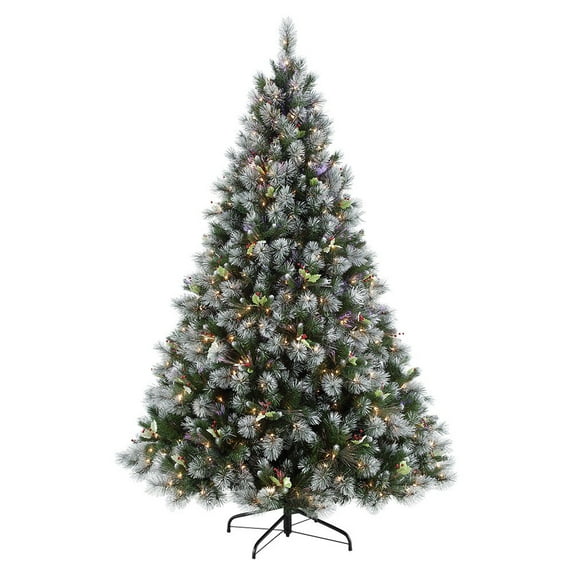 Puleo International 4.5 ft Pre-Lit Winter Wonderland Artificial Christmas Tree with 250 UL-Listed Clear Lights