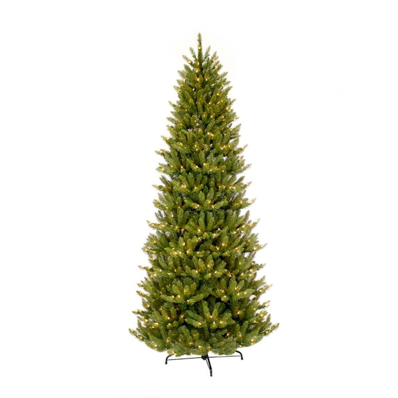 Puleo International 4.5 ft. Pre-lit Slim Franklin Fir Artificial Christmas Tree, Green
