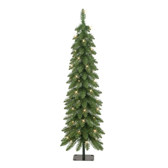 Puleo International 4 ft. Pre-Lit Artificial Alpine Pencil Tree