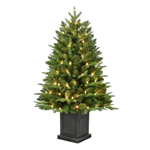 Puleo International 40" Pre-Lit Fraser Fir Artificial Potted Tree with 100 Warm White LED Lights