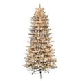 thumbnail image 1 of Puleo International 6.5 ft. Pre-Lit Flocked Slim Fraser Fir Artificial Christmas Tree with 350 UL-Listed Clear Lights, 1 of 5