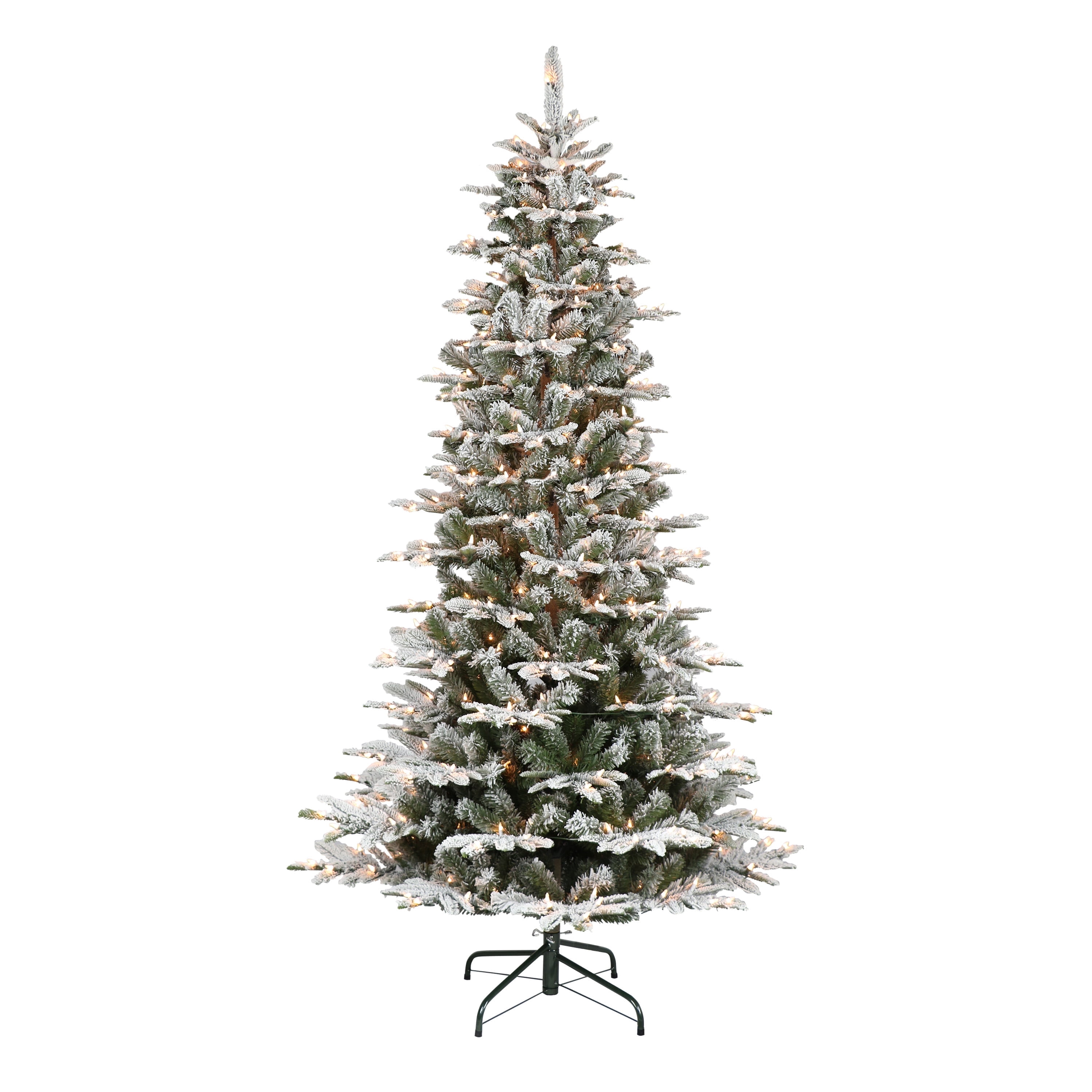 6.5 ft White Pre-Lit Fir Artificial Christmas Tree with Lights