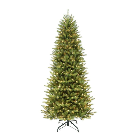 Puleo International 7.5 ft. Pre-Lit Slim Fraser Fir Artificial Christmas Tree with 500 Clear UL listed Lights