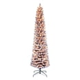 thumbnail image 1 of 7.5 ft Pre-lit Flocked Fashion Purple Pencil Tree 300 UL Clear Incandescent Lights, 1 of 2