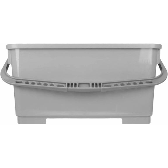 Pulex 6 Gallon Durable Lightweight Mop Bucket with Squeegee Carrying Clips and Ergonomic Handle for Floor and Window Cleaning - Gray