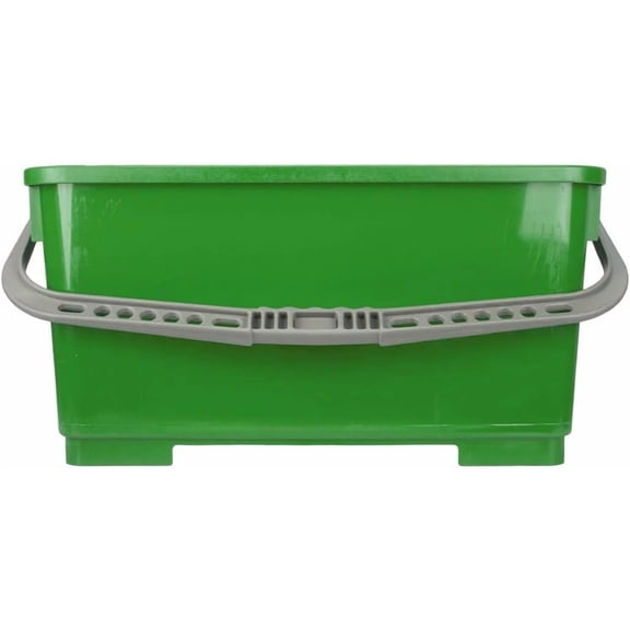 Pulex 6 Gallon Durable Lightweight Mop Bucket with Squeegee Carrying Clips and Ergonomic Handle for Floor and Window Cleaning - Green