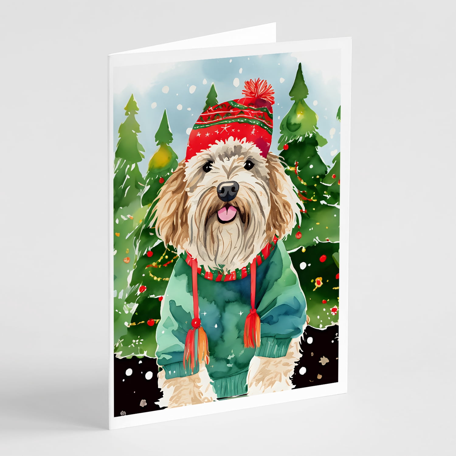 Puli Christmas Greeting Cards Pack of 8 7 in x 5 in
