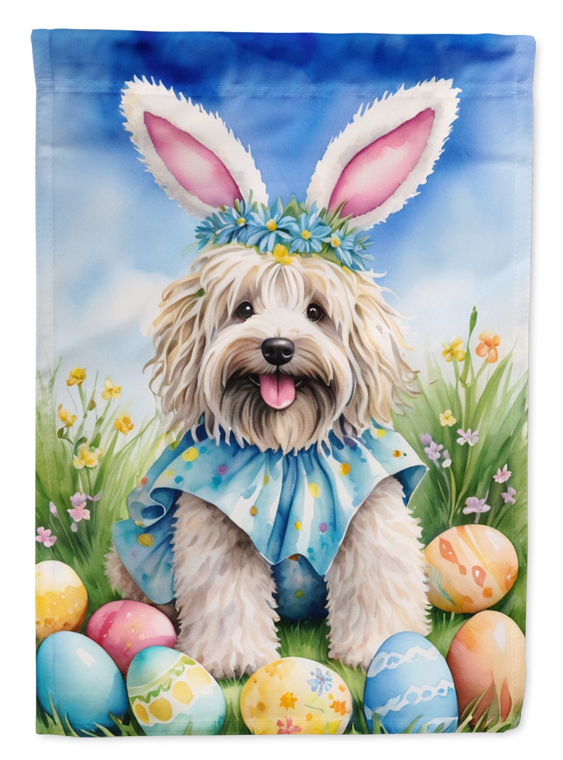 Puli Easter Egg Hunt House Flag 28 in x 40 in