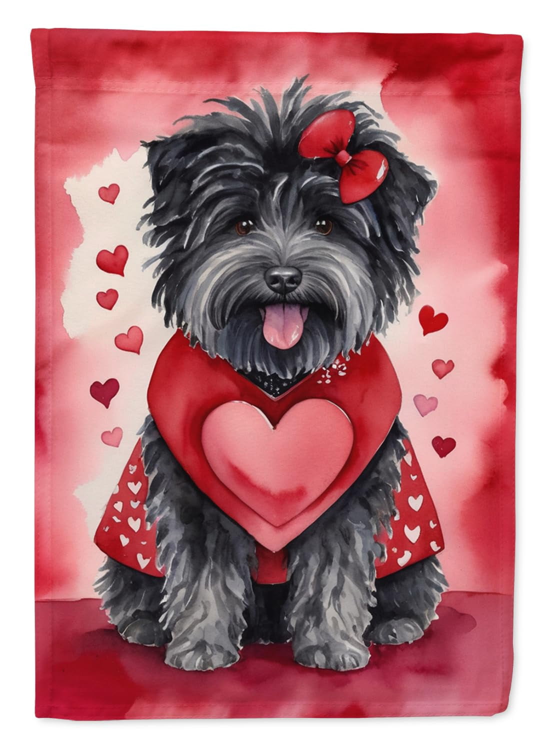 Puli My Valentine House Flag 28 in x 40 in