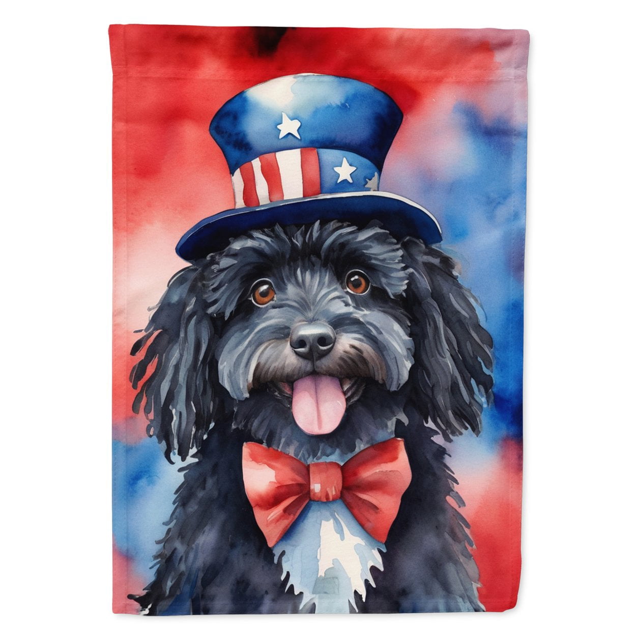 Puli Patriotic American House Flag 28 in x 40 in