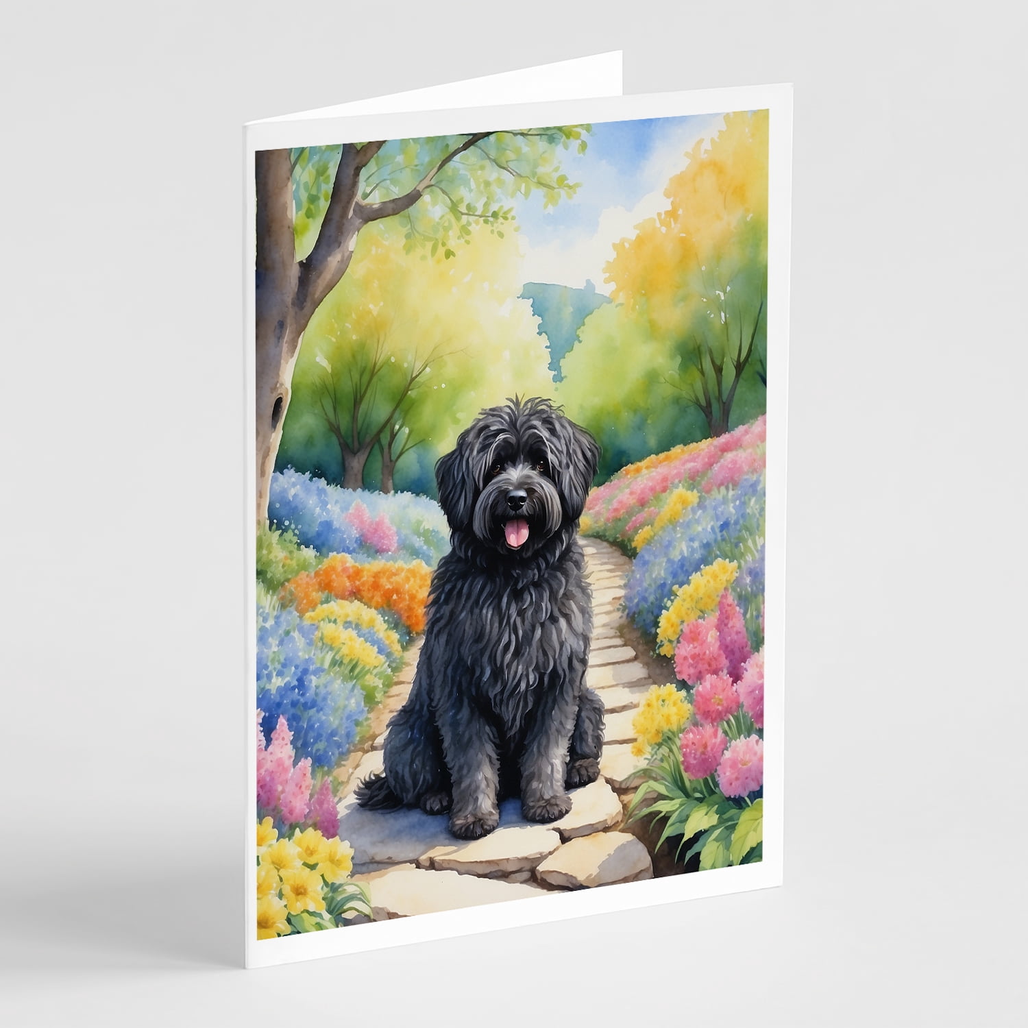 Puli Spring Path Greeting Cards Pack of 8 7 in x 5 in