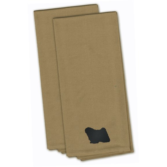 Puli Tan Embroidered Towel Set of 2