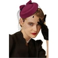 thumbnail image 1 of PuliPuqi Fascinator Hats for Women 20s 50s Vintage Pillbox Hat Derby Flower Veil Wedding Tea Party Hat, 1 of 6
