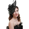 thumbnail image 1 of PuliPuqi Pillbox Hats 20s 50s Vintage for Women Tea Party Hats with Feather Mesh Veil Headband, 1 of 6