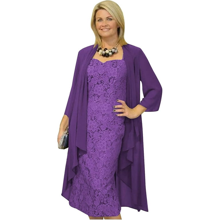 Lace dress with chiffon jacket hotsell