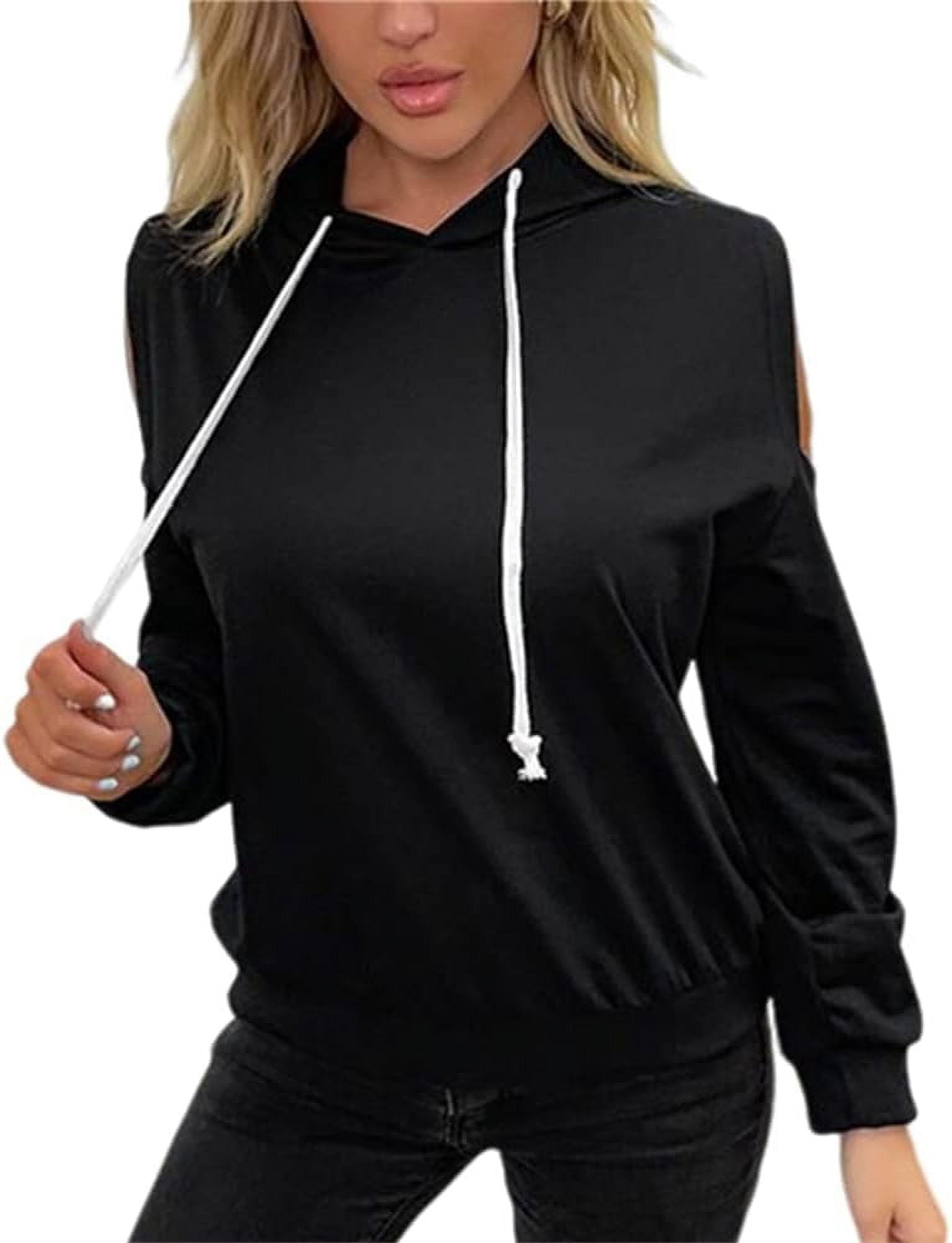 Hoodie with shoulder cutouts sale