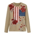 thumbnail image 1 of Puliio 250 Years 1776-2026 250th Birthday T-Shirt for Women's American Flag Rose Graphic Patriotic Tshirt Long Sleeve 4th of July Shirt, 1 of 3