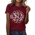 thumbnail image 1 of Puliio Christian Faith T‑Shirt for Women Short Sleeve Crew Neck But God Inspirational Graphic Tees Casual Summer Daily Tops, 1 of 4