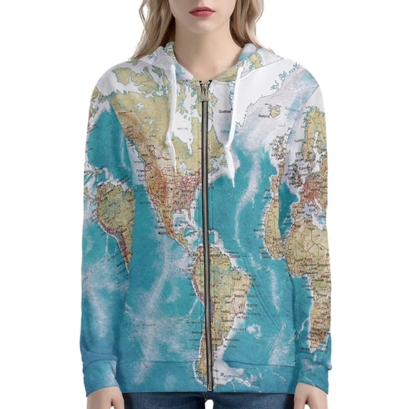 Puliio Crow And Rose Print Full Zip Hoodies for Women Gothic Long Sleeve Sweatshirt Jacket with Kangaroo Pockets