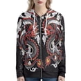 thumbnail image 1 of Puliio Crow And Rose Print Full Zip Hoodies for Women Gothic Long Sleeve Sweatshirt Jacket with Kangaroo Pockets, 1 of 4