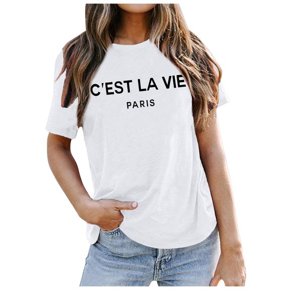 Puliio France Shirt Women Tower T Shirt Travel In France Tshirts Vacation Tees Tops