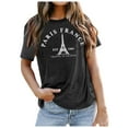 thumbnail image 1 of Puliio France Shirt Women Tower T Shirt Travel In France Tshirts Vacation Tees Tops, 1 of 7