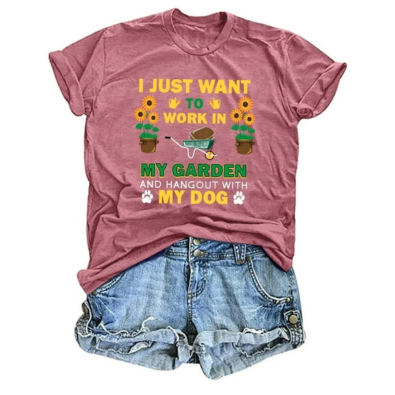 Puliio Gardening Shirt For Women Lover T Shirt Garden Graphic Tees Tops Gardener Blouse Tops