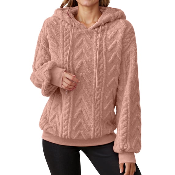 Puliio Hoodies For Womens Solid Color Long Sleeve Drawstring Pullover Top Womens Winter Fall Casual Losse Trendy Loungewear Hoodless Sweatshirts
