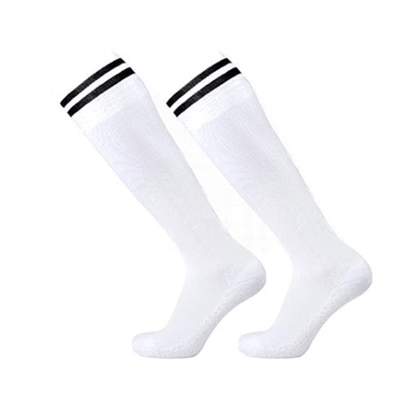 Puliio Knee High Socks for Women Black White Stripe Ribbed Stretchy Sports School Casual Socks