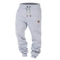 thumbnail image 1 of Puliio Men Pants Splicing Printed Elastic Waist Drawstring Trousers Winter Overalls Casual Comfort Oversize Work Pant Joggers Sports Pants With Pocket, 1 of 6