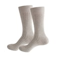 thumbnail image 1 of Puliio Men's Solid Color Ribbed Crew Socks Classic formal Breathable Business Dress Socks, 1 of 5
