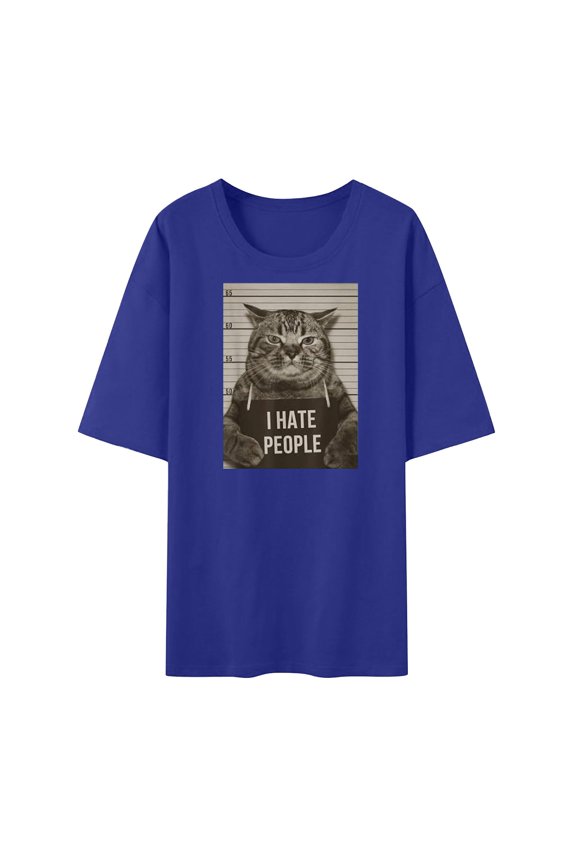 Men's Tees Fashion Star Print Crew Neck Short Sleeve T‑Shirt Summer Daily Casual Stylish Tee Tops(Blue,S)