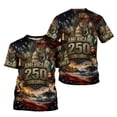 thumbnail image 1 of Puliio Mens 250 Years 1776-2026 250Th Birthdayt-Shirt For Celebrate 250Th Anniversary Of America Patriotic Veteran Tee 250 Merchandise Short-Sleeved Top For Men（Black,L), 1 of 4
