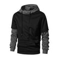 thumbnail image 1 of Puliio Mens Hooded Sweatshirt Clashing Colours Drawstring Pullover Jacket With Pocket Casual Style Trendy Long Sleeve Oversize Hoody Sweatshirts, 1 of 2