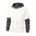 thumbnail image 1 of Puliio Mens Hooded Sweatshirt Clashing Colours Drawstring Pullover Jacket With Pocket Casual Style Trendy Long Sleeve Oversize Hoody Sweatshirts, 1 of 2