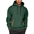 thumbnail image 1 of Puliio Mens Hoodies Sweatshirts Long Sleeve Casual Hooded Sweatshirts With Zipper Pocket Loose Fit Pullover Warm Winter Fall Streetwear Comfortable Soft Fabric Stretch Plain Hoody, 1 of 3