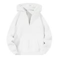 thumbnail image 1 of Puliio Mens Quarter Zip Hoodie Solid Color Long Sleeve Hoody Sweatshirts With Pocket Casual Loose Fit Pullover Fall Winter Comfortable Minimalist Sweartshirt Jacket Tops, 1 of 9