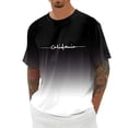 thumbnail image 1 of Puliio Mens Tshirts City Print Oversized Crew Neck Short Sleeve T-Shirt Summer Loose Sports Casual Tee Tops（Black,L), 1 of 4