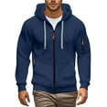 thumbnail image 1 of Puliio Mens Zipper Hoodies Autumn Winter Fashion Design Solid Color Fall Sleeved Drawstring Hooded Sweatshirt Casual Outdoor Zip Up Pocket Hoody Pullover Tops, 1 of 7