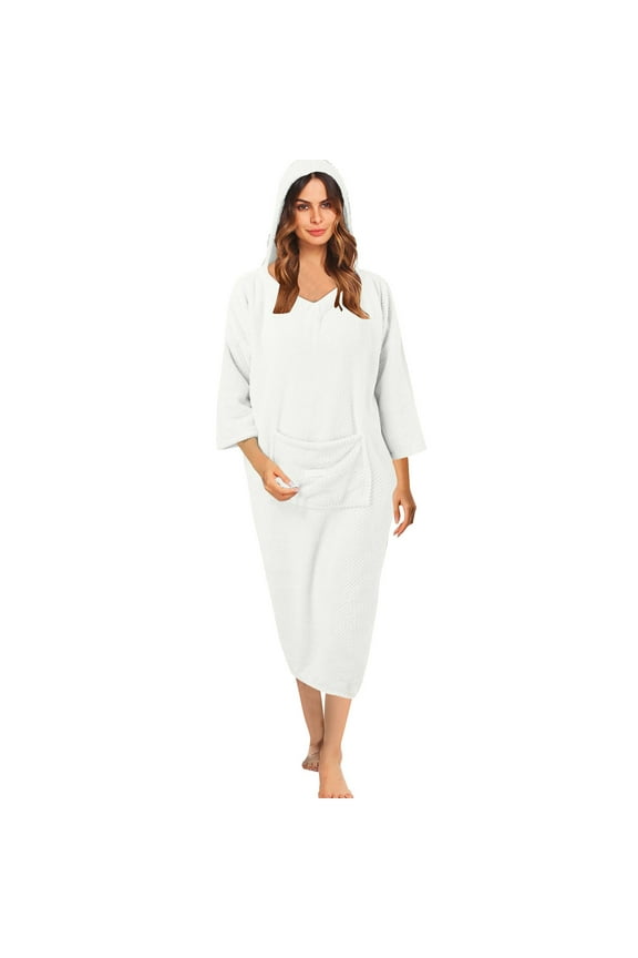 Robes For Women Ribbed Knit Full Length Zipper With Pockets Bathrobe Lightweight Cozy Nightgown,Size One Size