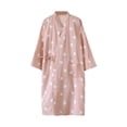 thumbnail image 1 of Puliio Robes For Women Spring Summer Lightweight Open Front Mid Length Kimono Bathrobe Soft Cotton Loungewear Nightgown,Size L, 1 of 7