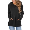thumbnail image 1 of Puliio Side Split Hem Oversized Solid Hoodies for Women Casual Long Sleeve Pullover Hooded Sweatshirts with Kangaroo Pockets, 1 of 6