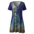 thumbnail image 1 of Puliio Summer Dresses for Women Short Sleeve V Neck Floral Print Mini Casual Boho Beach Sundress, 1 of 5