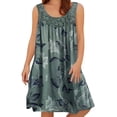 thumbnail image 1 of Puliio Summer Dresses for Women Sleeveless Crew Neck Loose Mini Floral Print Casual Beach Vacation Sundress, 1 of 4