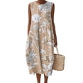 thumbnail image 1 of Puliio Summer Dresses for Women Sleeveless Round Neck Floral Print Loose Midi Casual Dress, 1 of 6
