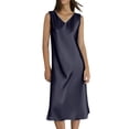 thumbnail image 1 of Puliio Summer Dresses for Women Sleeveless V Neck Solid Color Midi Flowy Elegant Casual Work Sundress, 1 of 5