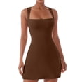 thumbnail image 1 of Puliio Tank Dresses for Women Summer Sleeveless Square Neck Solid Color Bodycon Mini Casual Fashion Dress, 1 of 5