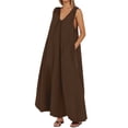 thumbnail image 1 of Puliio Tank Dresses for Women Summer V Neck Loose Maxi Casual Beach Vacation Dress with Pockets, 1 of 5